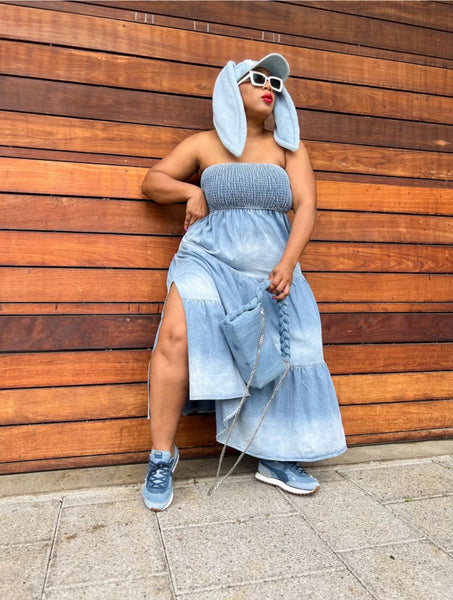 Denim Tube Pocket Dress APRIL NI'COLE THE COLLECTION Denim Tube Pocket Dress APRIL NI'COLE THE COLLECTION