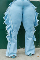 Denim Ruffle Jeans