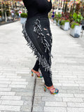 Black Fringe Jeans