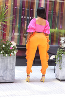 Orange Ruffle Jeans