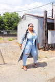 Curvy Plus Denim Long Jacket