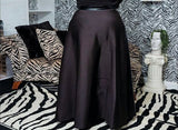 Curvy Leather Side Slit Skirt