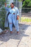 Curvy Plus Denim Long Jacket