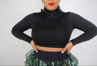 Black Turtleneck Crop Top